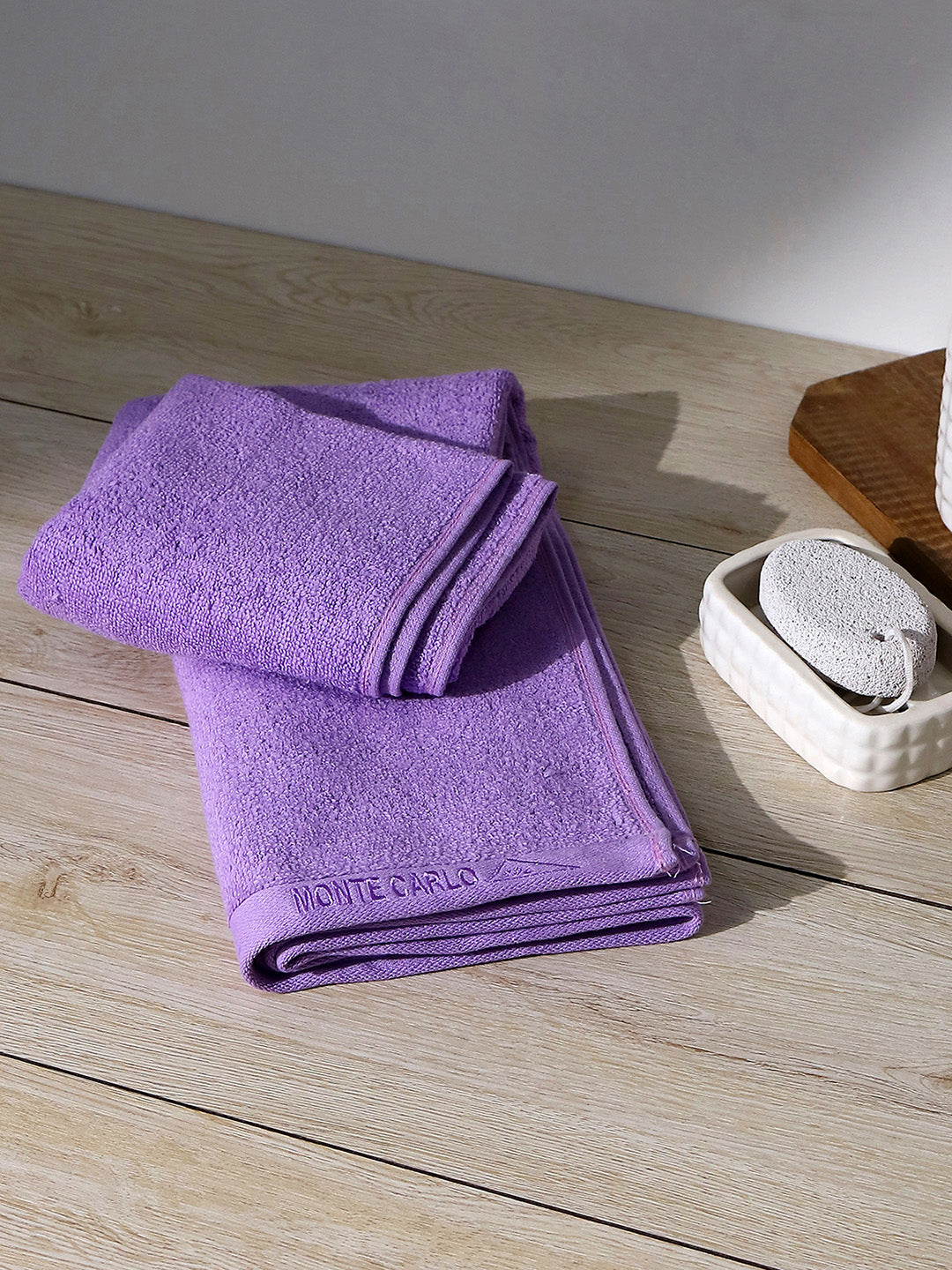 Purple Solid Pure Cotton 350 GSM Bath Towel (Oslo)