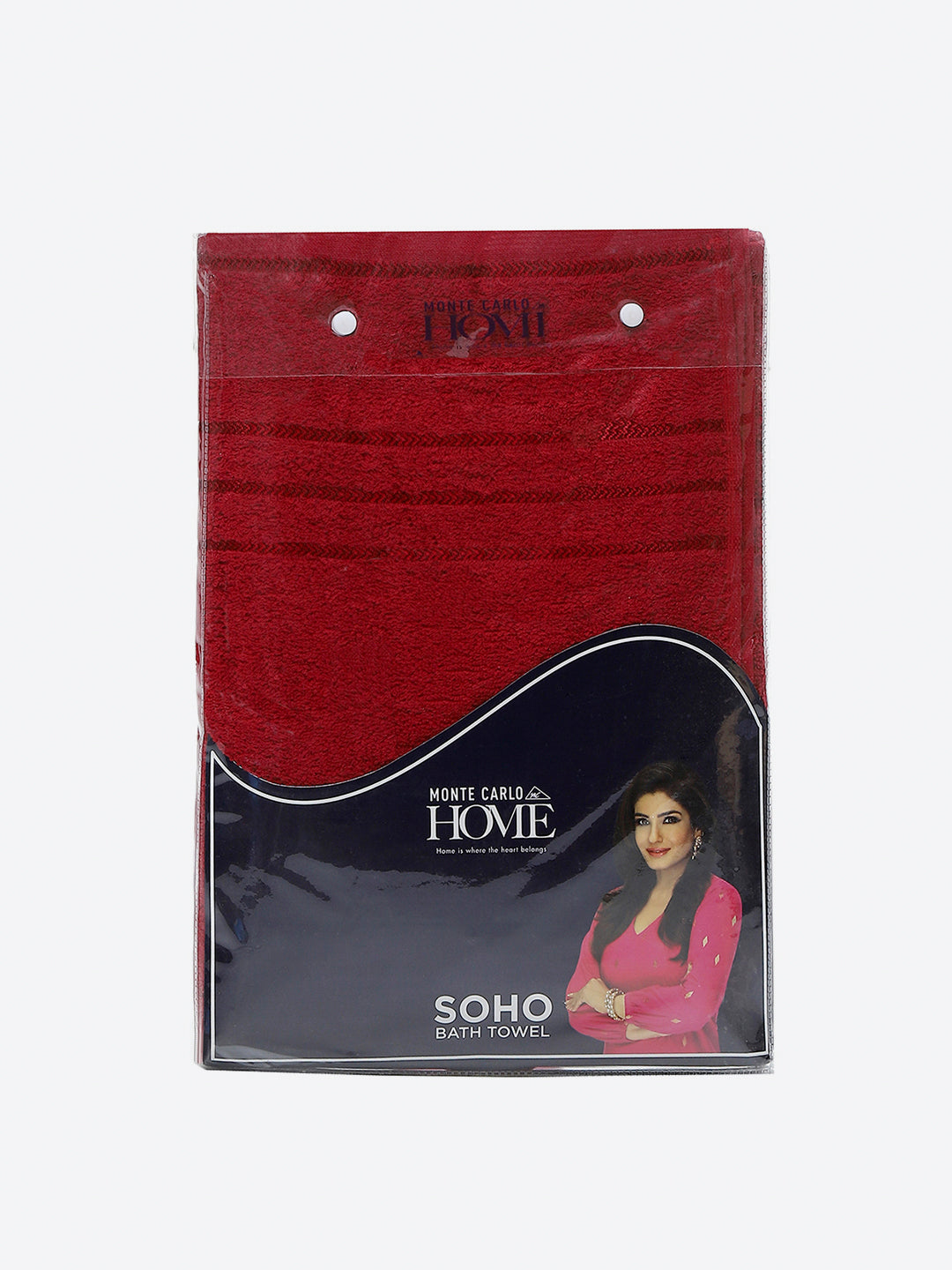 Red Cotton 350 GSM Bath Towel