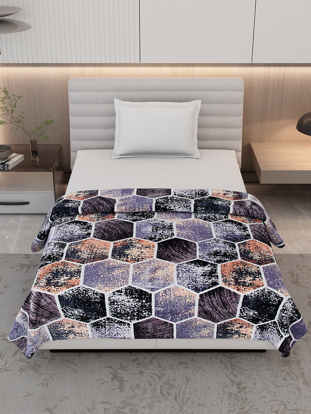 Printed Single Bed 300 GSM Blanket for AC Room - (Blubell)