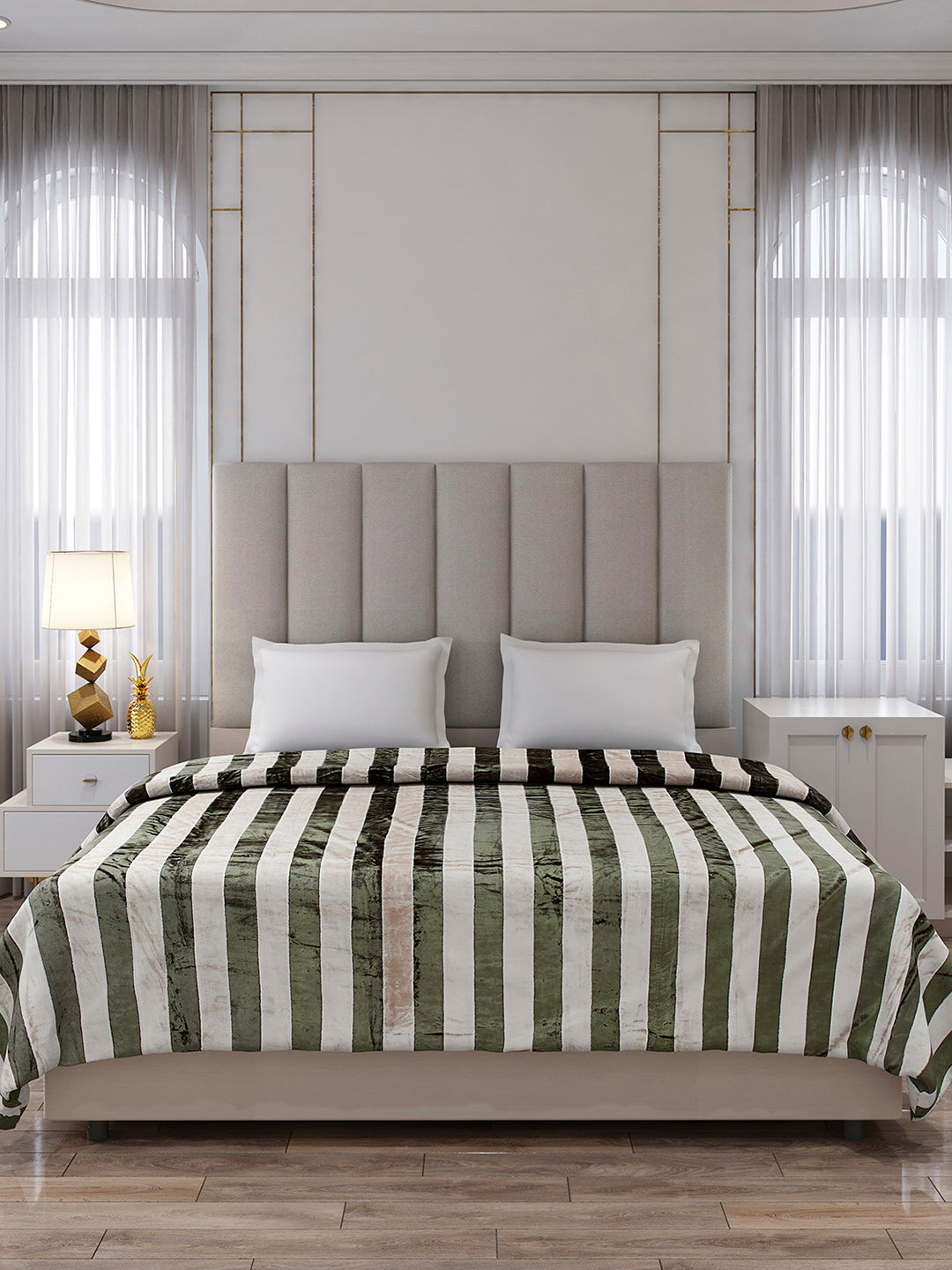 Striped Double Bed 300 GSM Blanket for AC Room - (Cosmos)