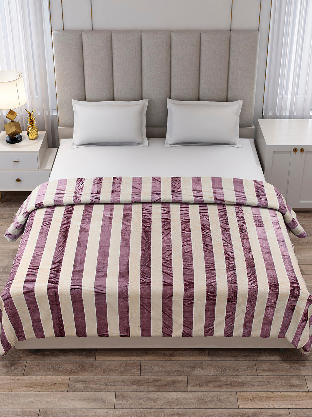 Striped Double Bed 300 GSM Blanket for AC Room - (Cosmos)