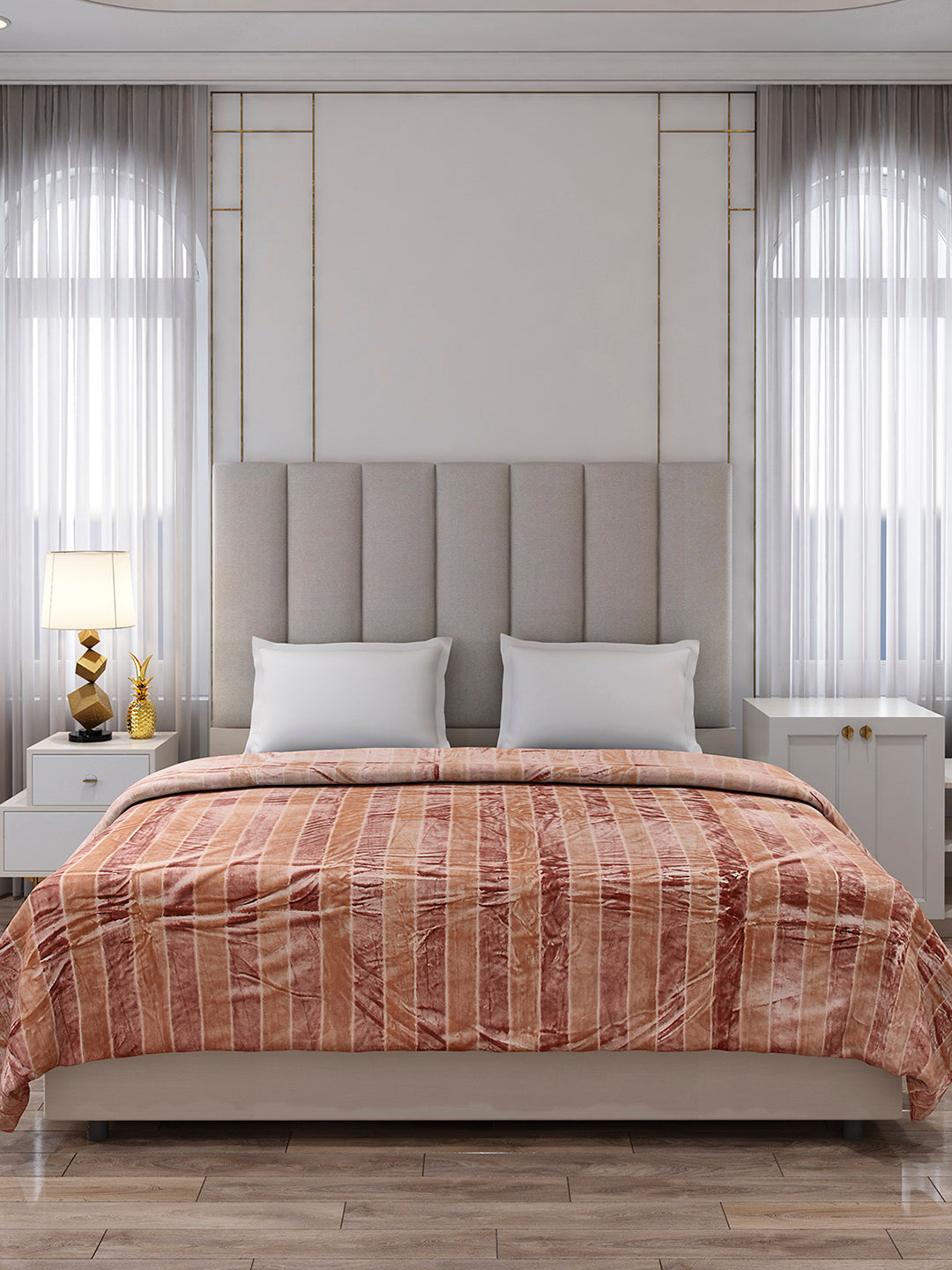 Striped Double Bed 300 GSM Blanket for AC Room - (Cosmos)