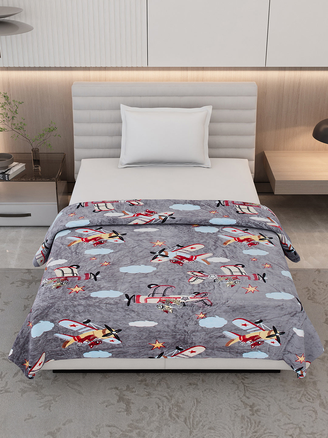 Printed Single Bed 300 GSM Blanket for AC Room - (Ellis)