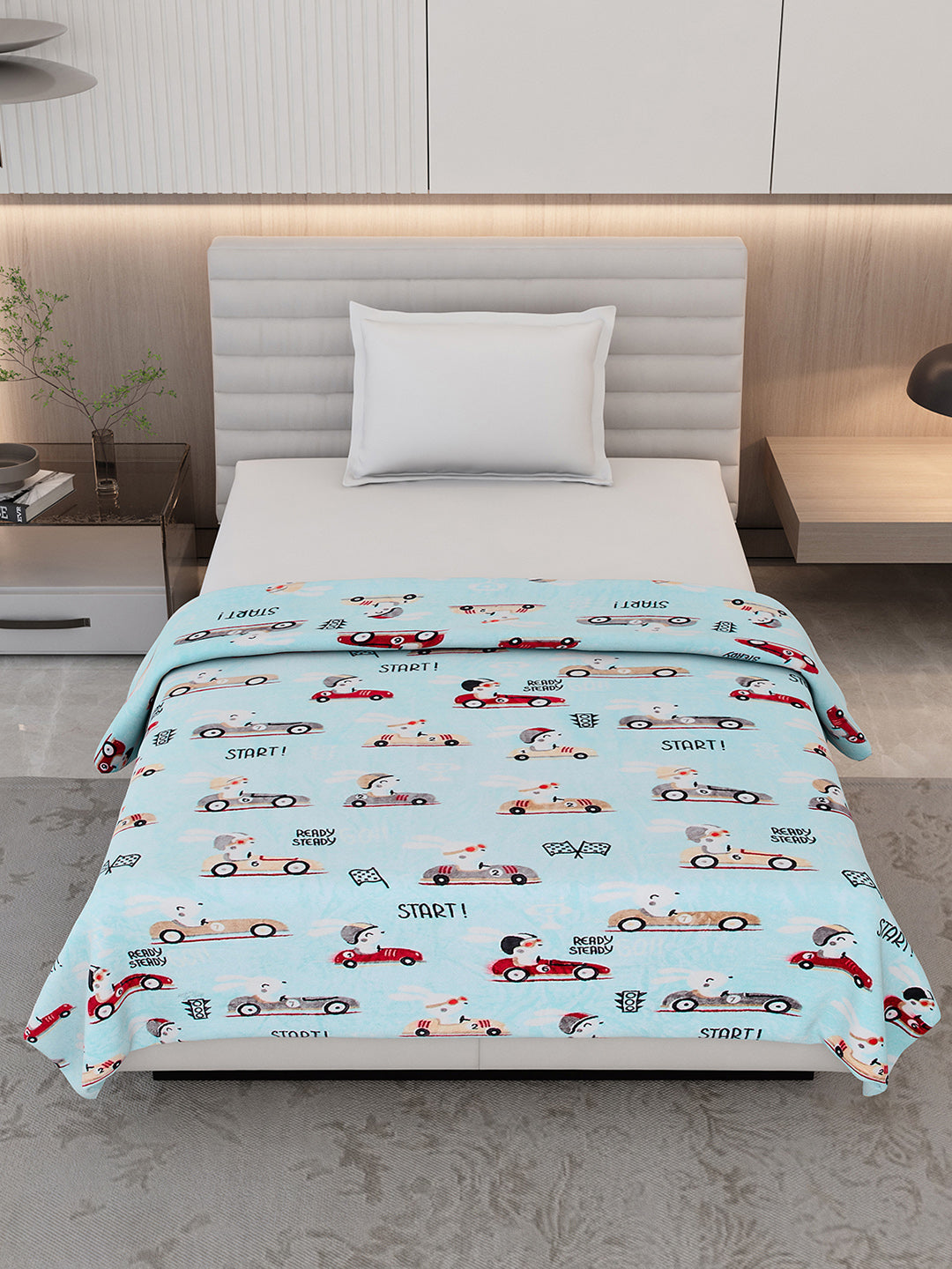 Printed Single Bed 300 GSM Blanket for AC Room - (Ellis)