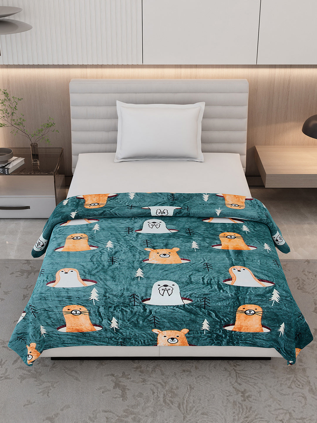 Printed Single Bed 300 GSM Blanket for AC Room - (Ellis)