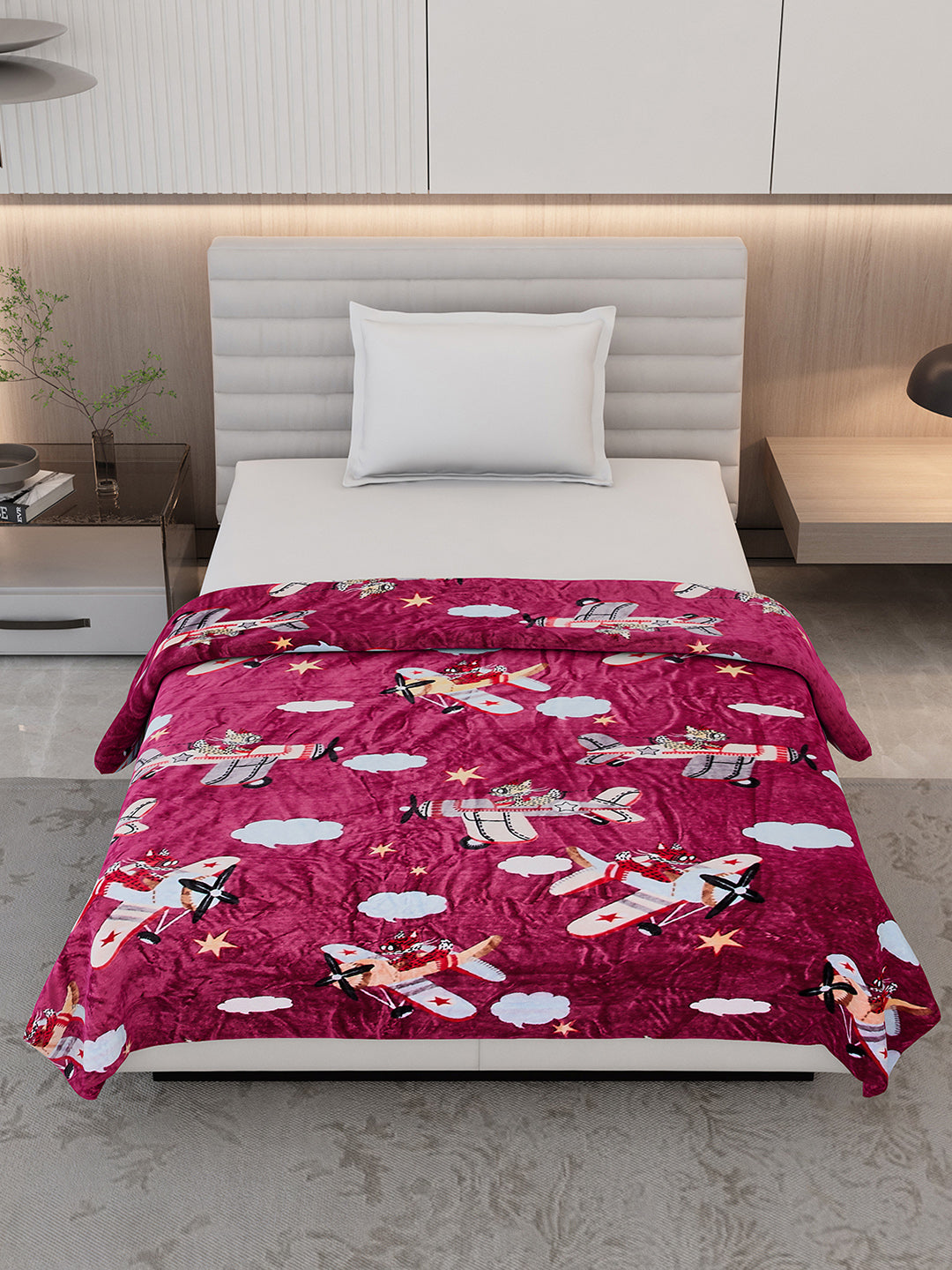 Printed Single Bed 300 GSM Blanket for AC Room - (Ellis)