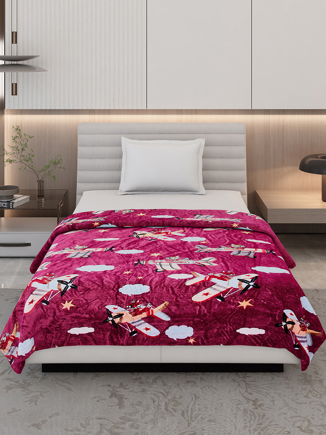 Printed Single Bed 300 GSM Blanket for AC Room - (Ellis)