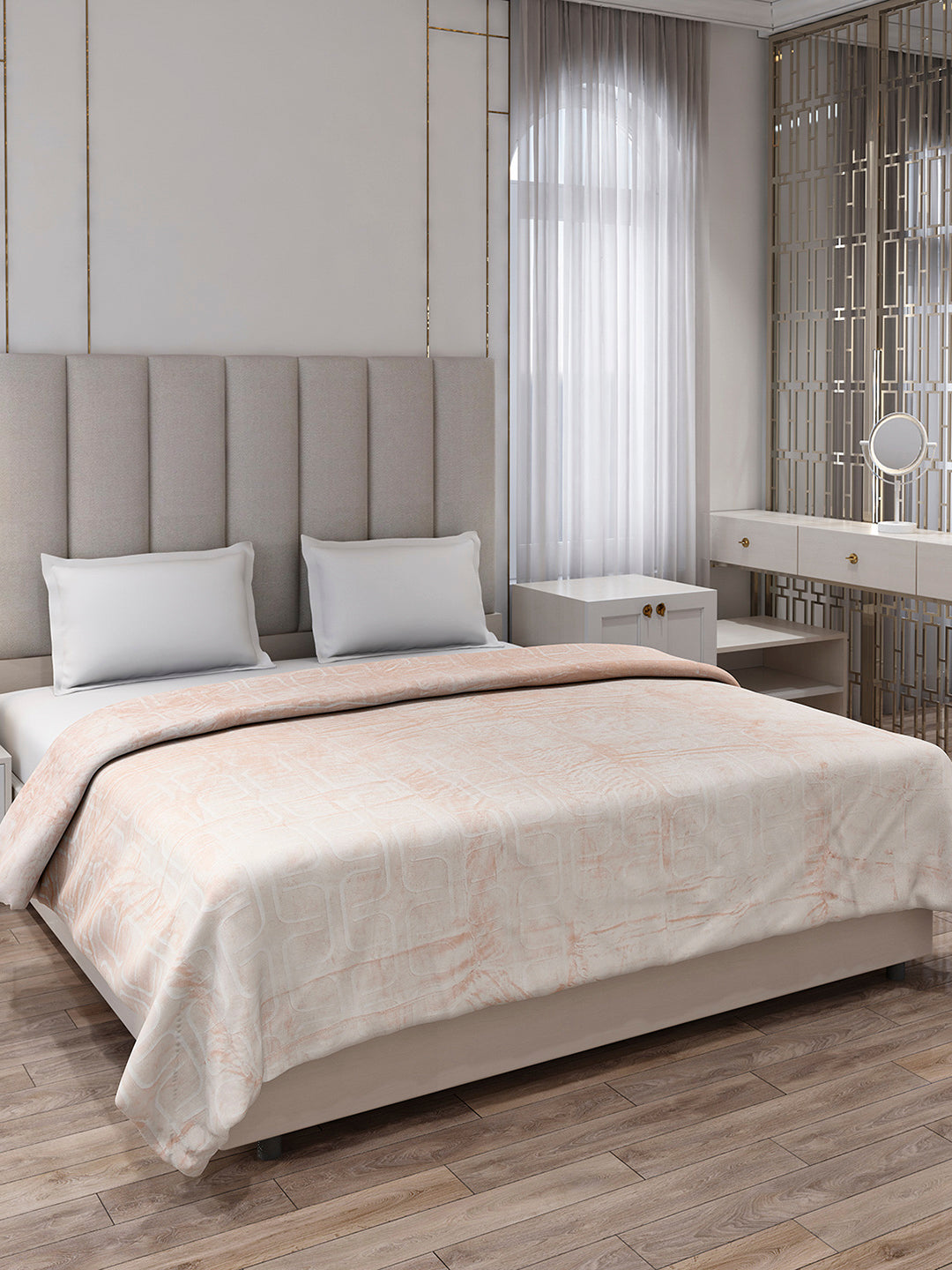 Printed Double Bed 210 GSM Blanket for AC Room - (Frosty)
