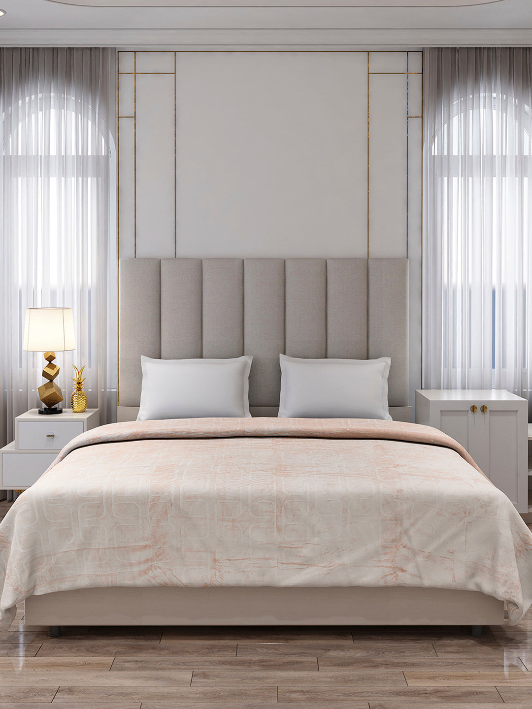 Printed Double Bed 210 GSM Blanket for AC Room - (Frosty)
