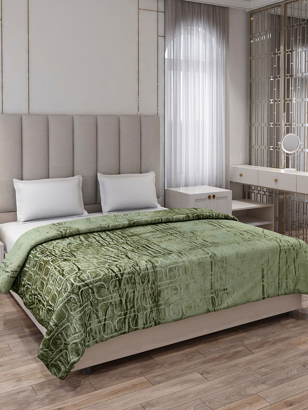 Printed Double Bed 210 GSM Blanket for AC Room - (Frosty)