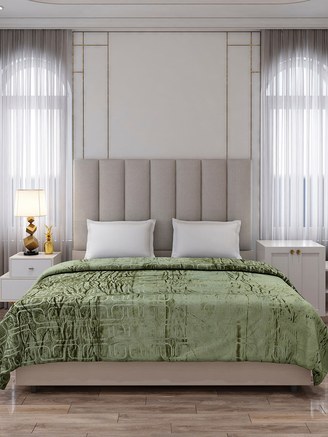 Printed Double Bed 210 GSM Blanket for AC Room - (Frosty)