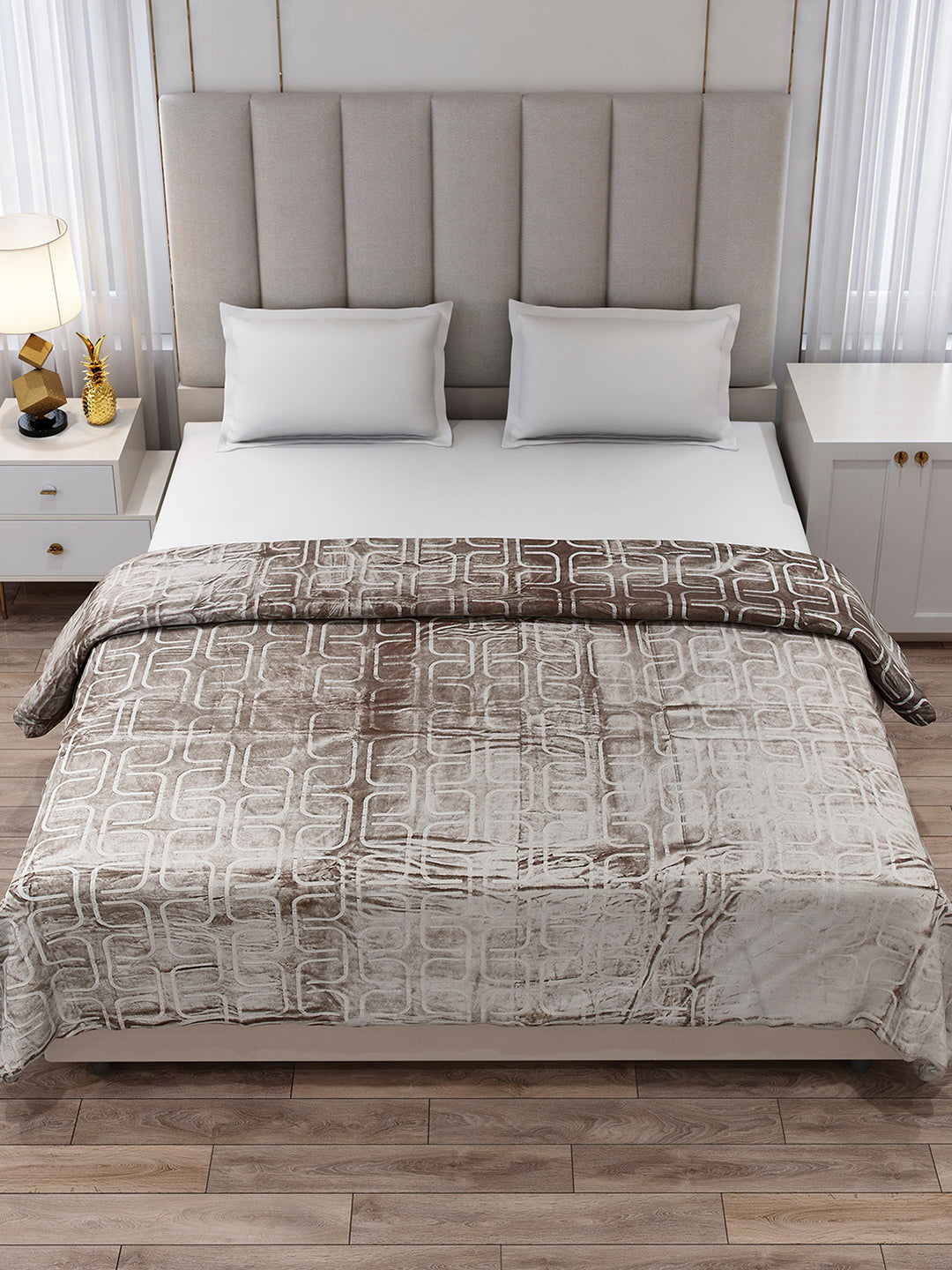 Printed Double Bed 210 GSM Blanket for AC Room - (Frosty)