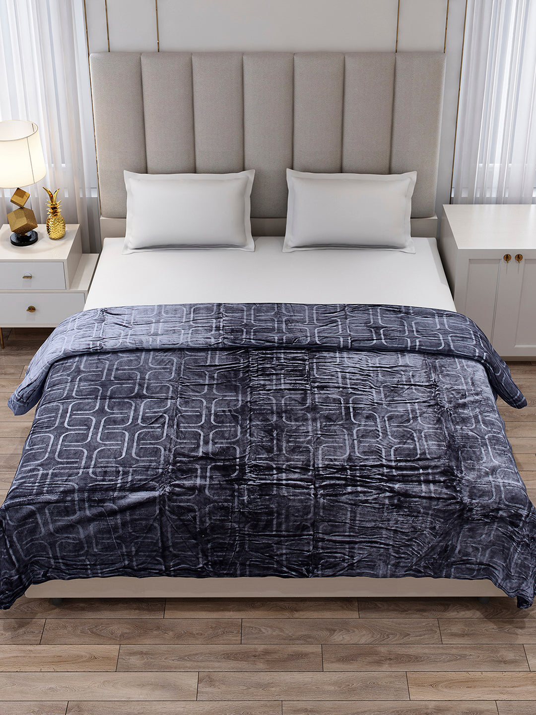 Printed Double Bed 210 GSM Blanket for AC Room - (Frosty)