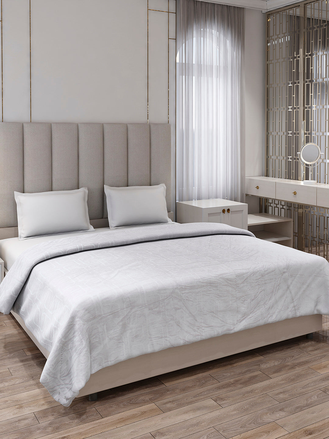 Printed Double Bed 210 GSM Blanket for AC Room - (Frosty)