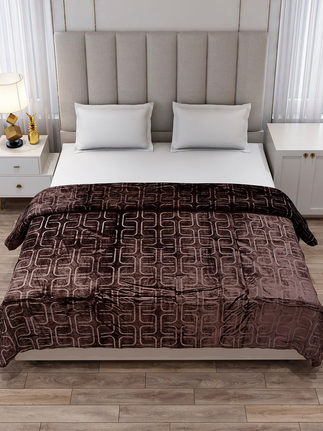 Printed Double Bed 210 GSM Blanket for AC Room - (Frosty)