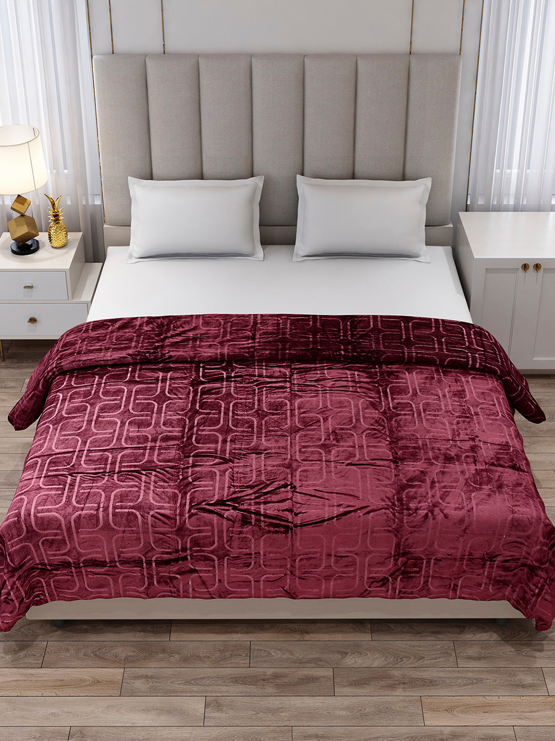 Printed Double Bed 210 GSM Blanket for AC Room - (Frosty)