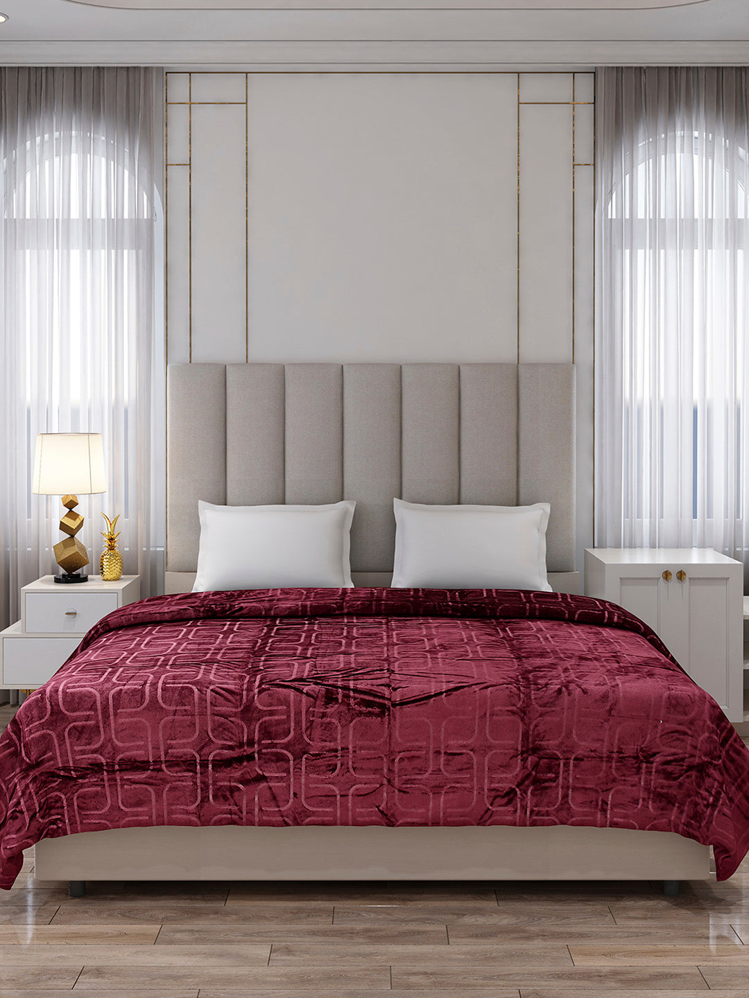 Printed Double Bed 210 GSM Blanket for AC Room - (Frosty)