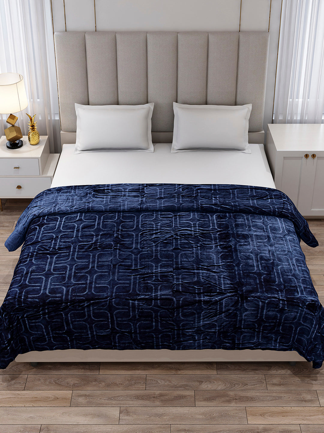 Printed Double Bed 210 GSM Blanket for AC Room - (Frosty)