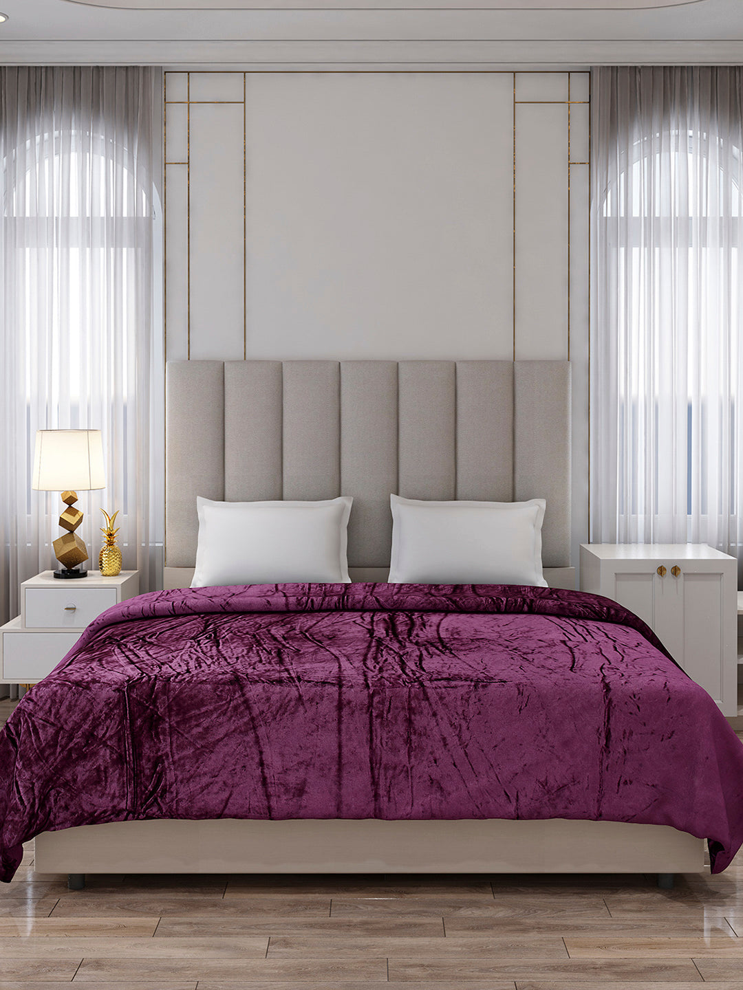 Solid Double Bed 300 GSM Blanket for AC Room - (Fusion)