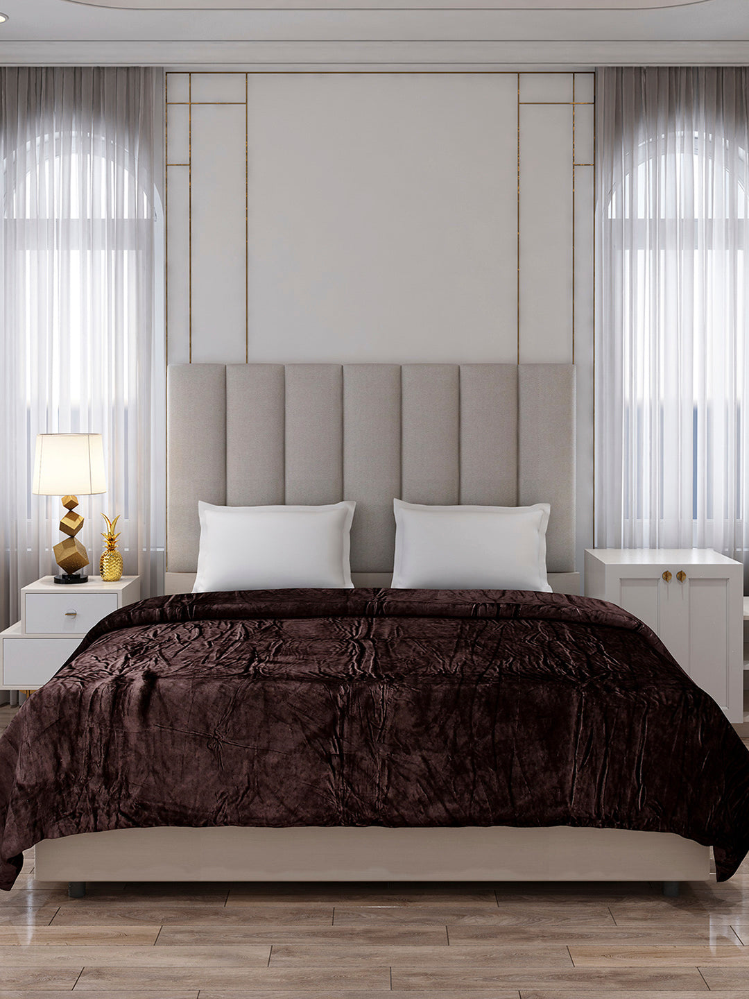 Solid Double Bed 300 GSM Blanket for AC Room - (Fusion)