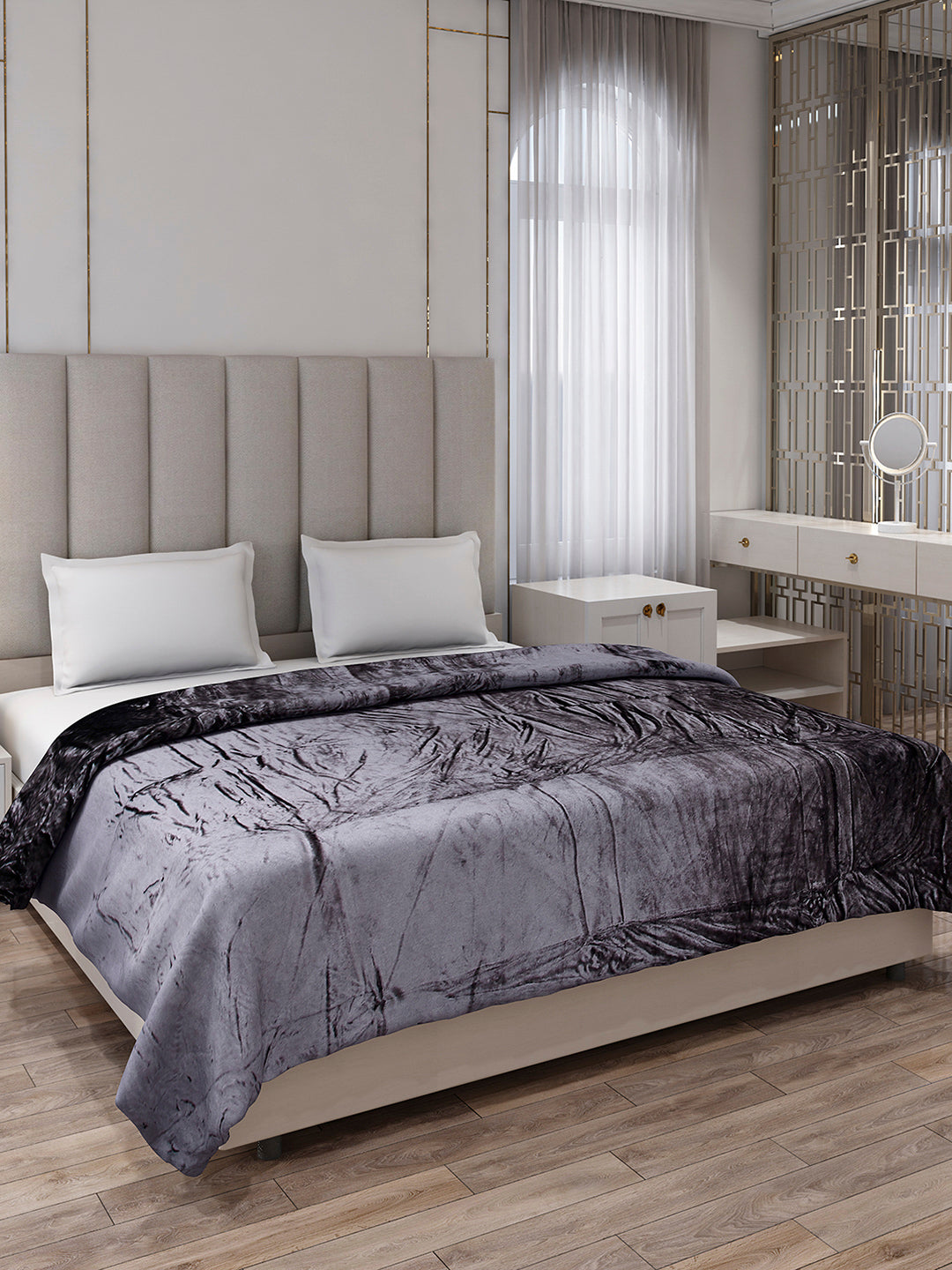 Solid Double Bed 300 GSM Blanket for AC Room - (Fusion)