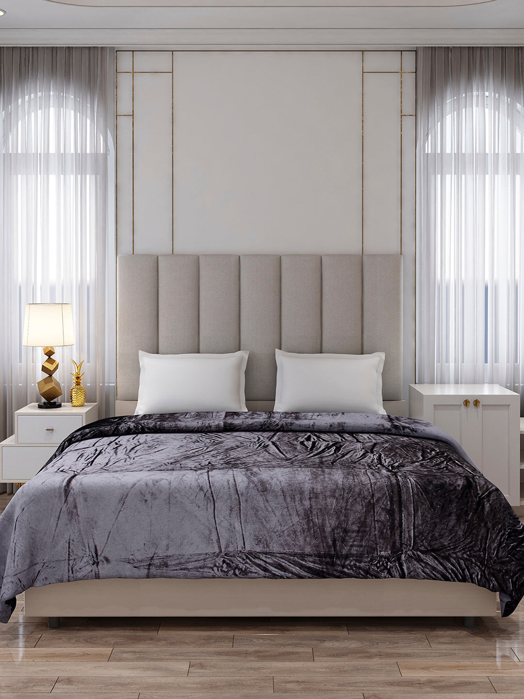Solid Double Bed 300 GSM Blanket for AC Room - (Fusion)