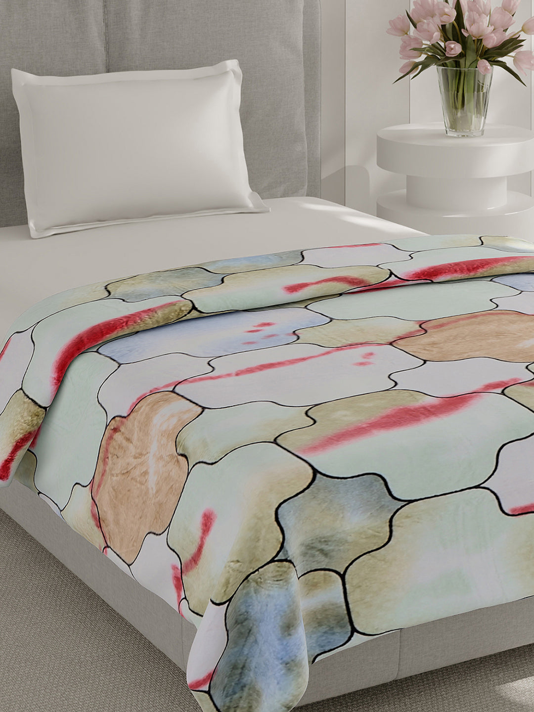 Printed Single Bed 240 GSM Blanket for AC Room (Fuzzy)