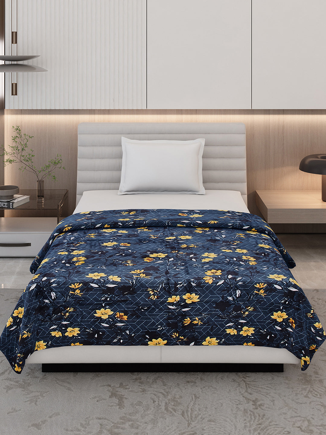Floral Print Single Bed 210 GSM Blanket for AC Room - (Grace)