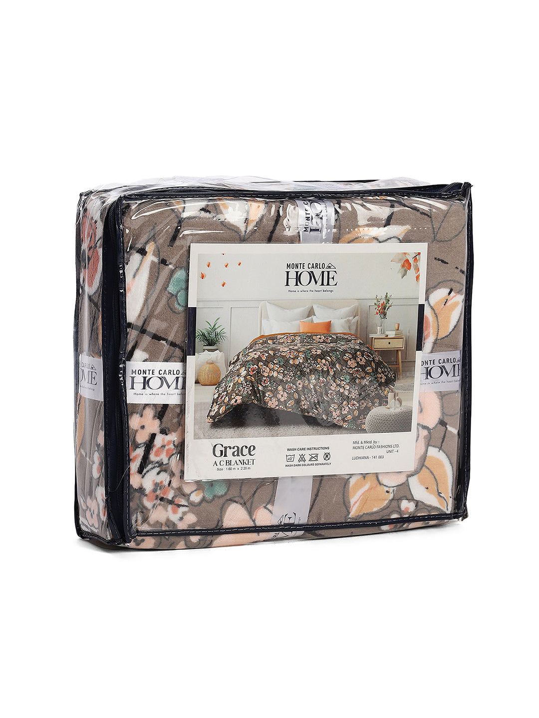 Floral Print Single Bed 210 GSM Blanket for AC Room - (Grace)