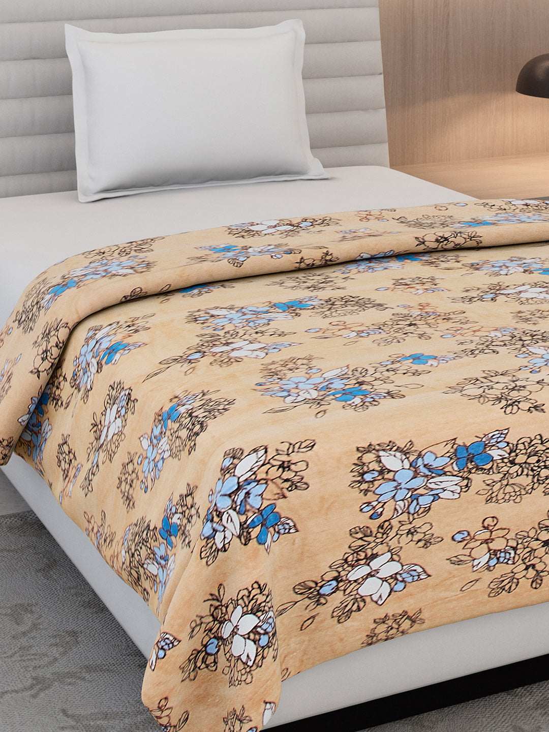 Floral Print Single Bed 210 GSM Blanket for AC Room - (Grace)