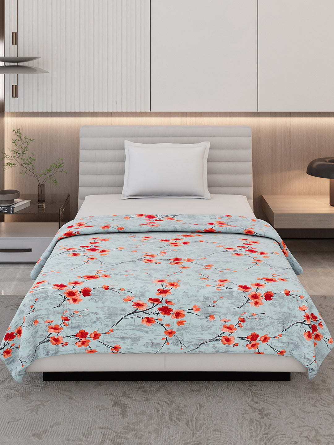 Floral Print Single Bed 210 GSM Blanket for AC Room - (Grace)