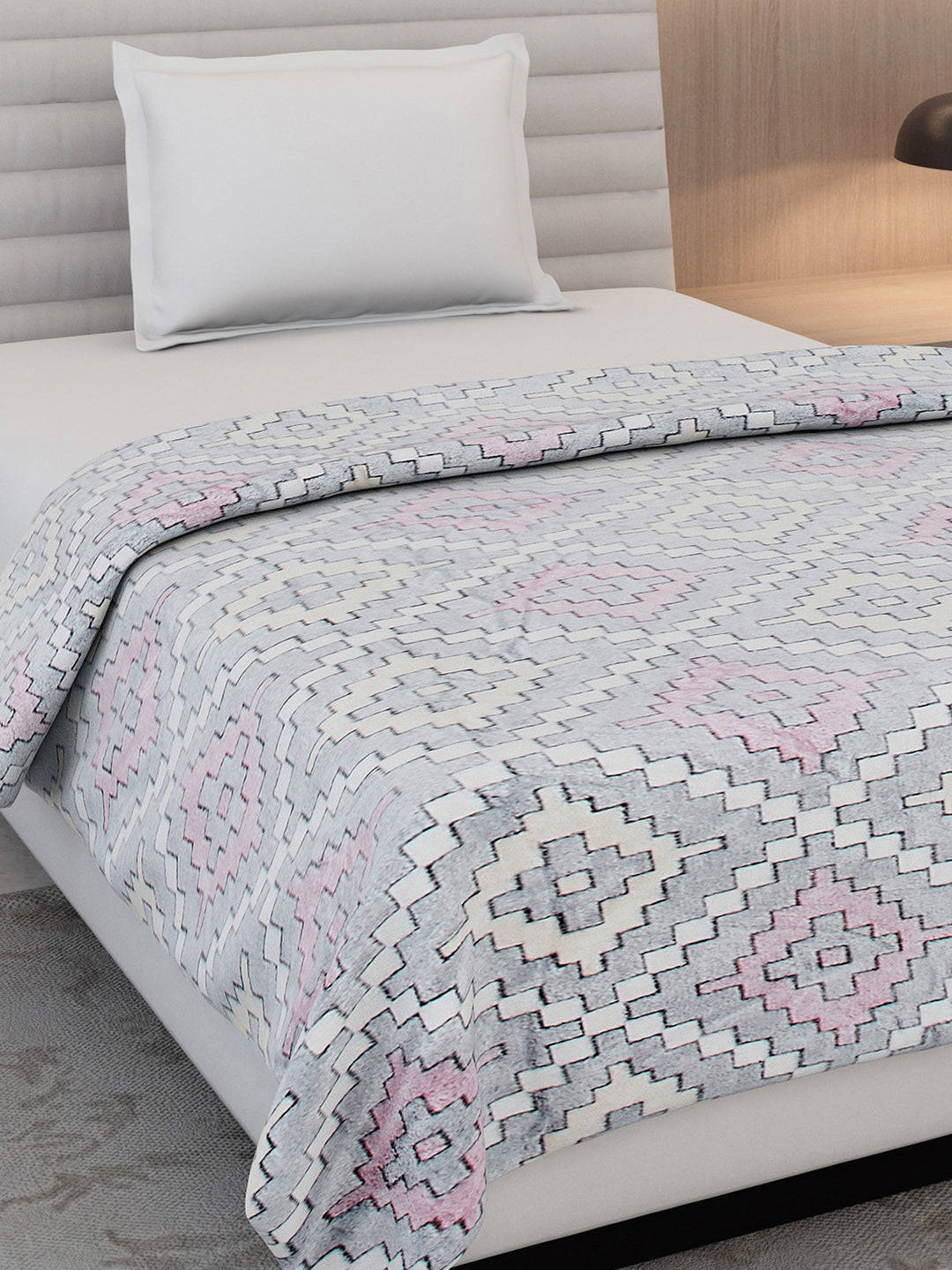 Printed Single Bed 300 GSM Blanket for AC Room - (Kaira)