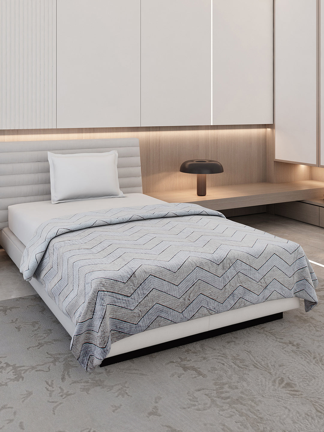 Printed Single Bed 300 GSM Blanket for AC Room - (Kaira)