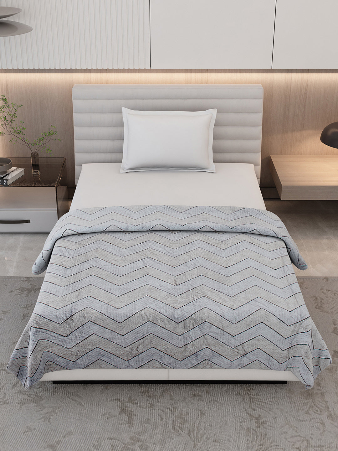 Printed Single Bed 300 GSM Blanket for AC Room - (Kaira)