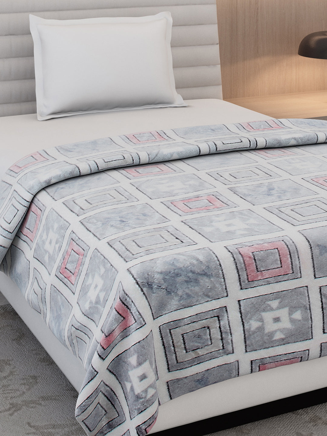 Printed Single Bed 300 GSM Blanket for AC Room - (Kaira)