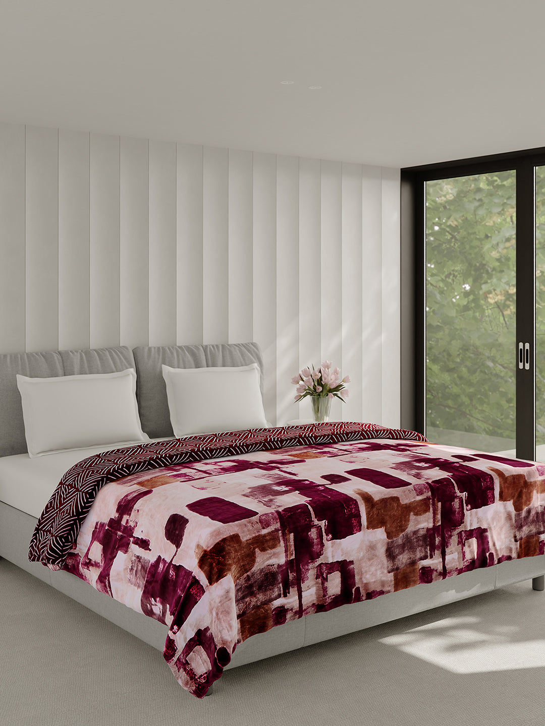 Printed Double Bed 350 GSM Blanket for AC Room - (Manhattan)