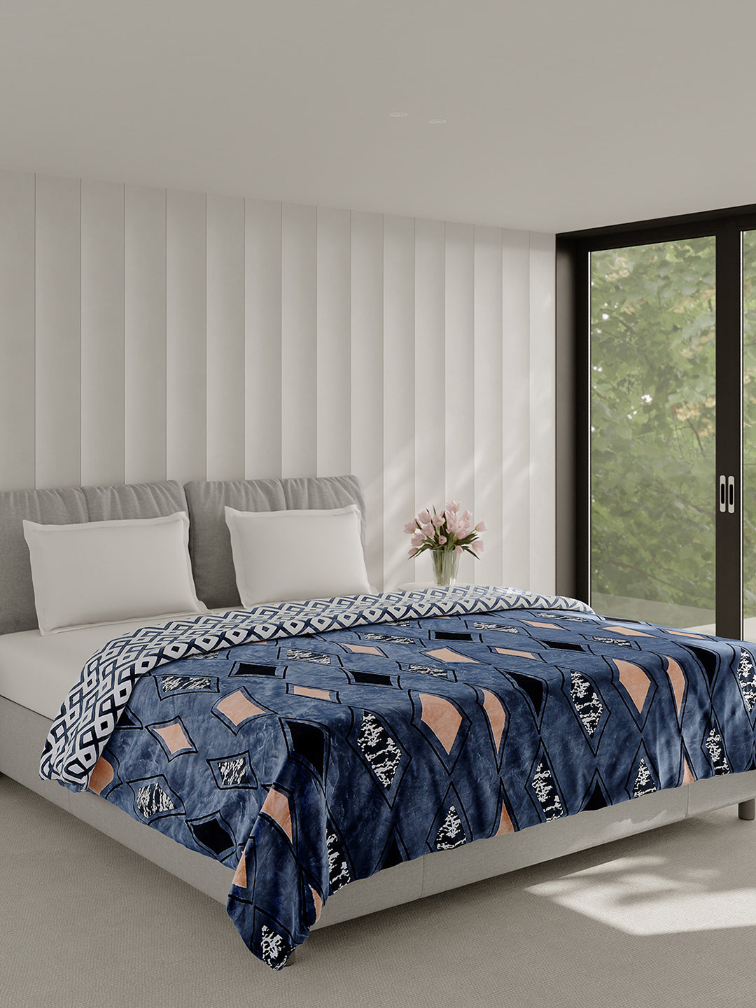 Printed Double Bed 350 GSM Blanket for AC Room - (Manhattan)