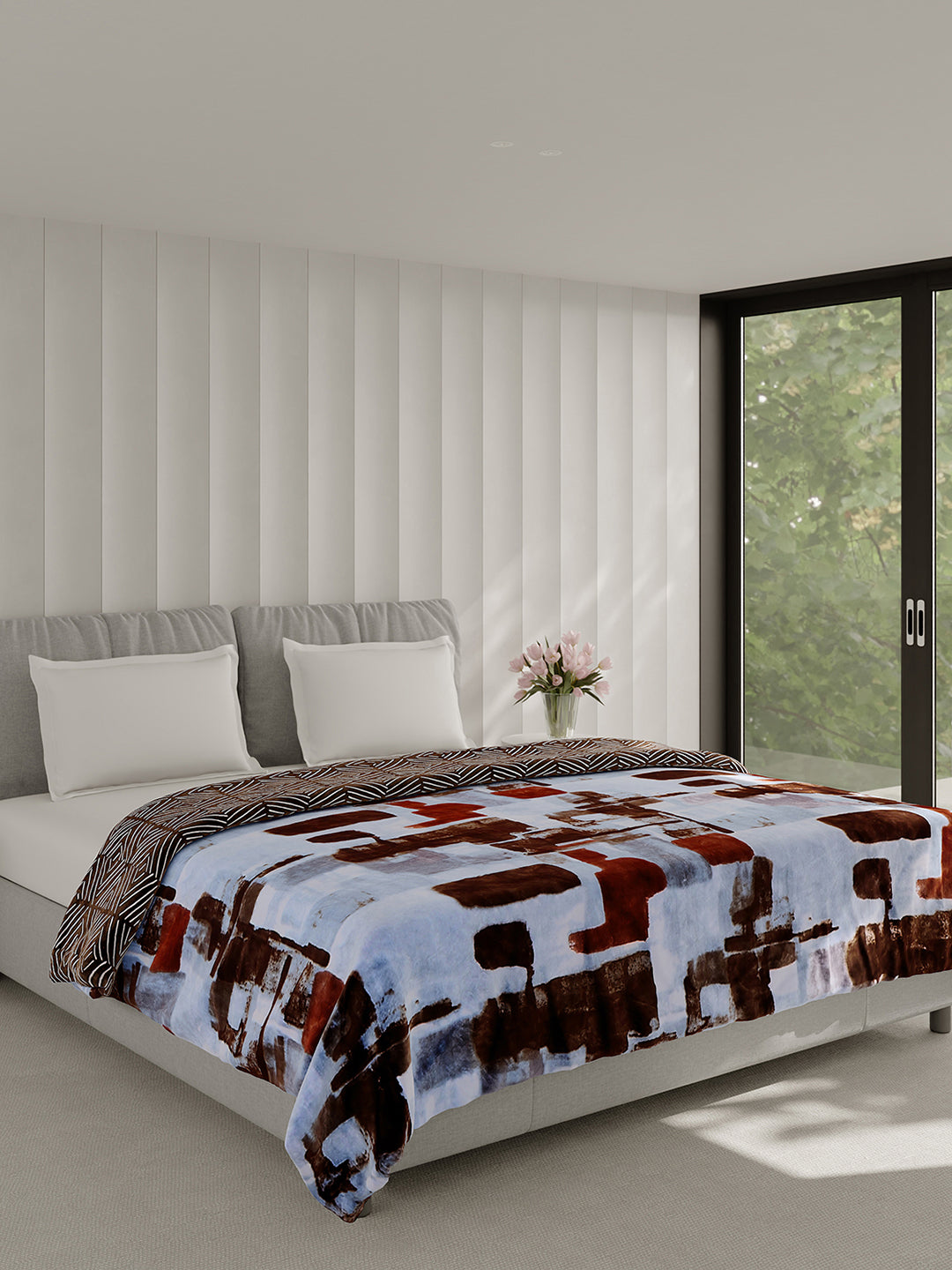 Printed Double Bed 350 GSM Blanket for AC Room - (Manhattan)