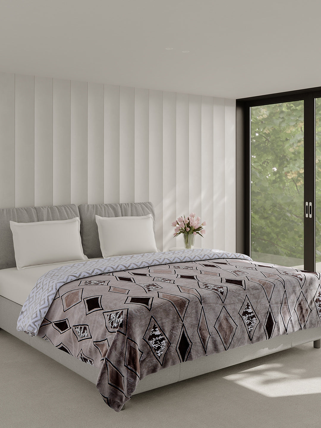 Printed Double Bed 350 GSM Blanket for AC Room - (Manhattan)