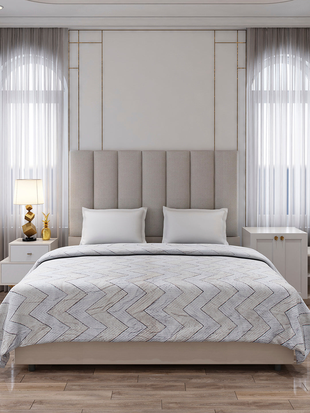 Printed Double Bed 300 GSM Blanket for AC Room - (Matrix)