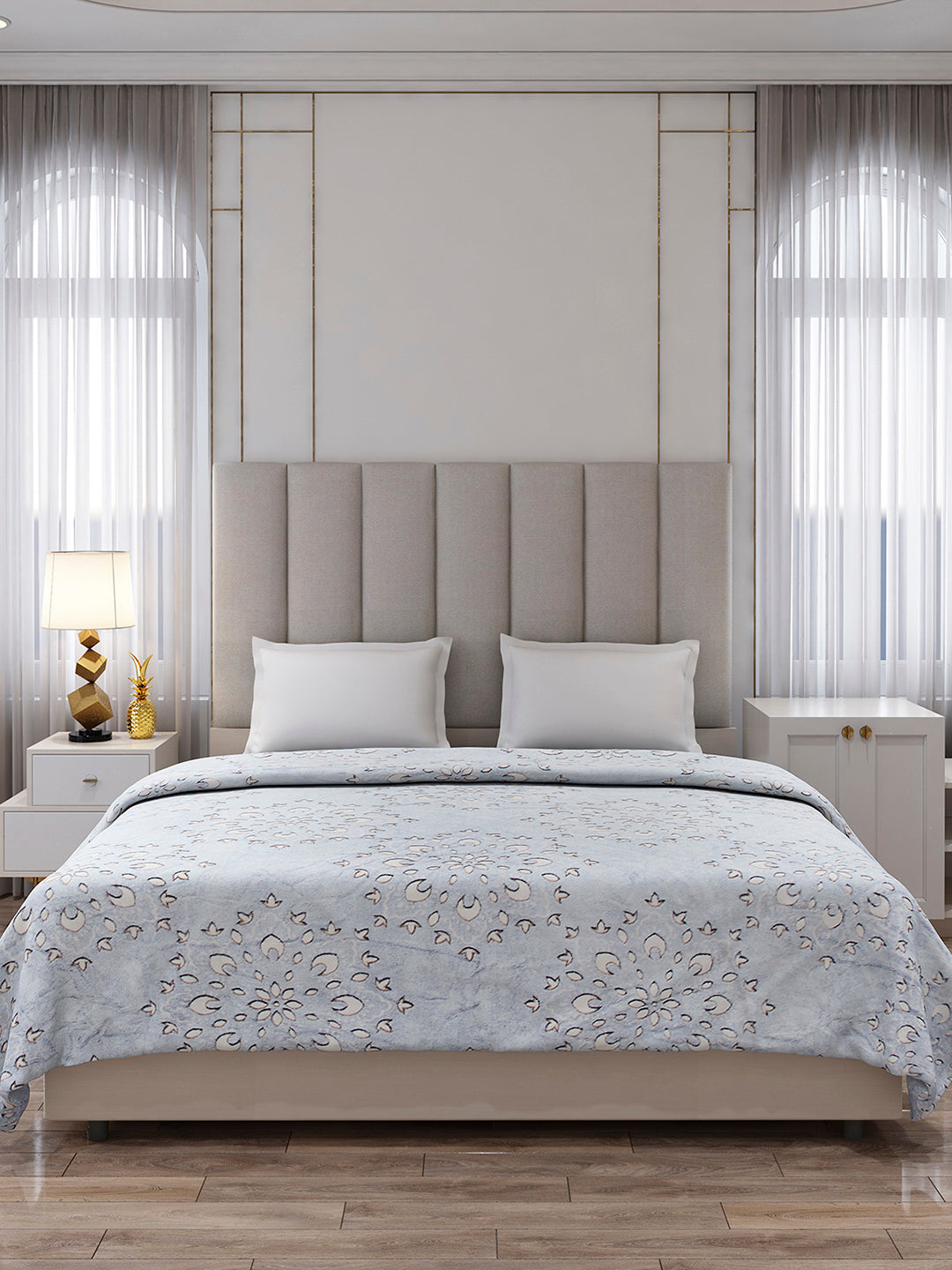 Printed Double Bed 300 GSM Blanket for AC Room - (Matrix)