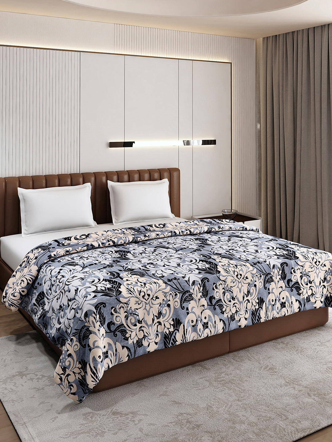 Printed Double Bed 210 GSM Blanket for AC Room - (Mellow)