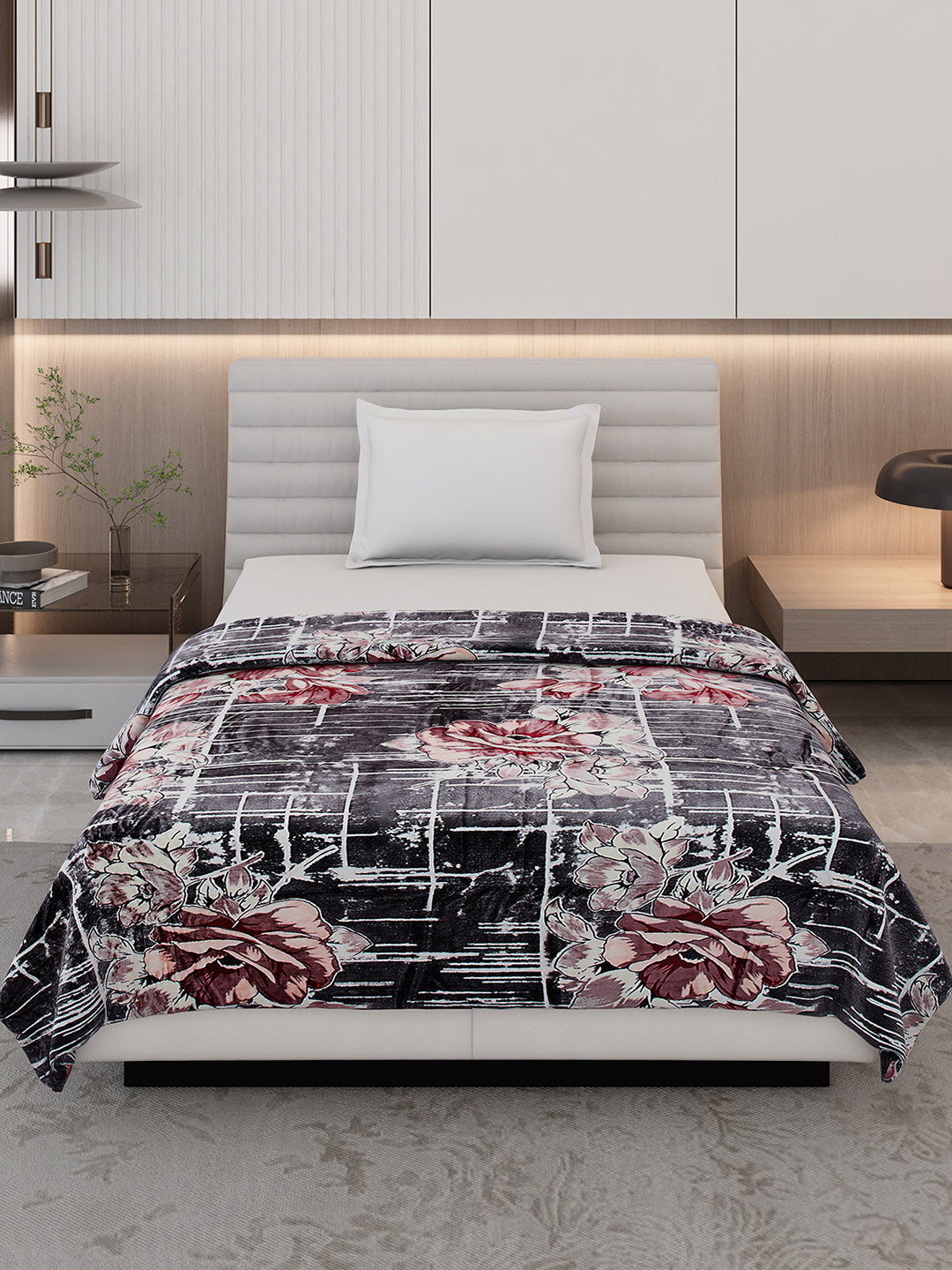 Printed Single Bed 350 GSM Blanket for AC Room - (Nicole)