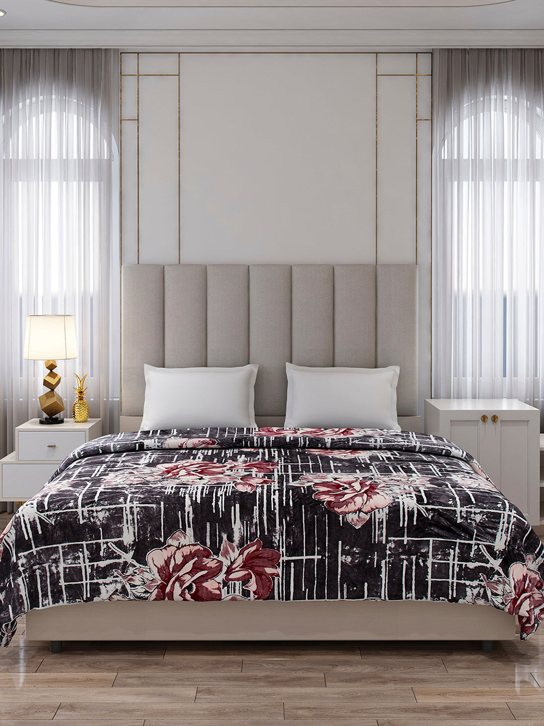 Printed Double Bed 354 GSM Blanket for AC Room - (Opera)
