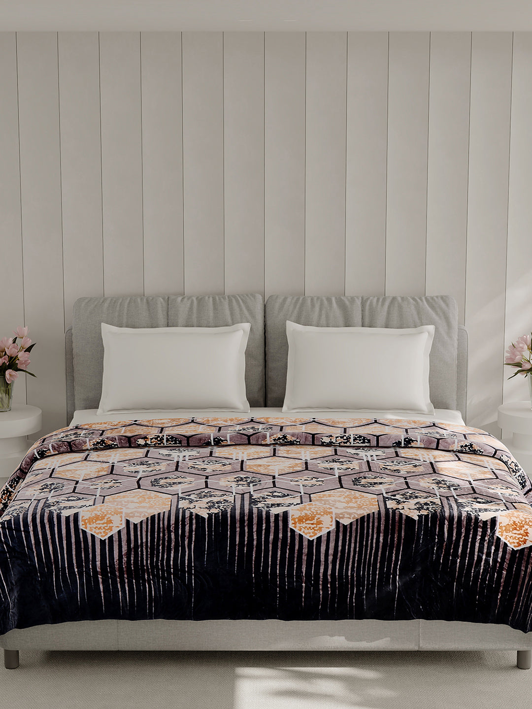 Printed Double Bed 240 GSM Blanket for AC Room - (Plushy)