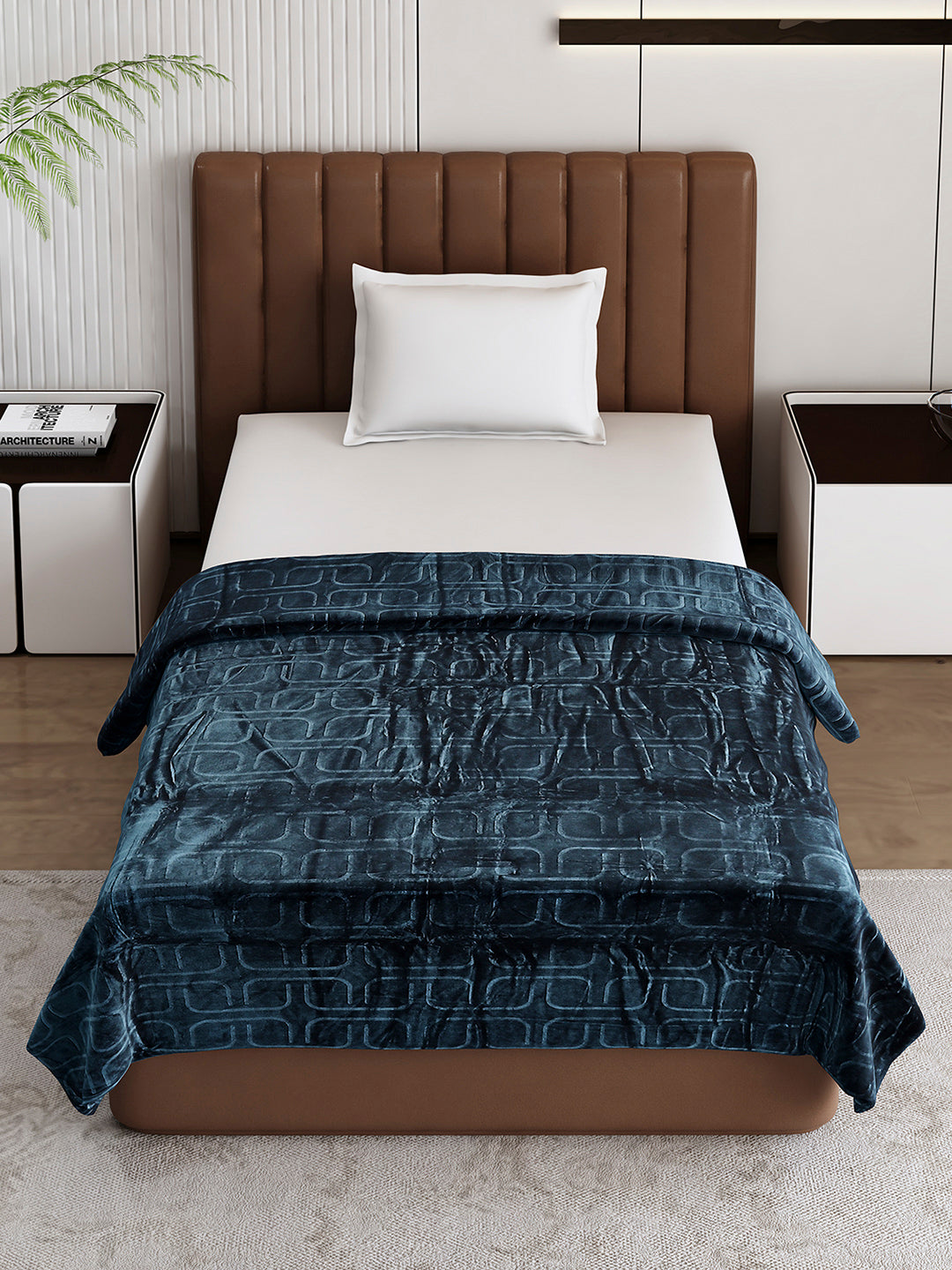 Printed Single Bed 210 GSM Blanket for AC Room - (Terra)