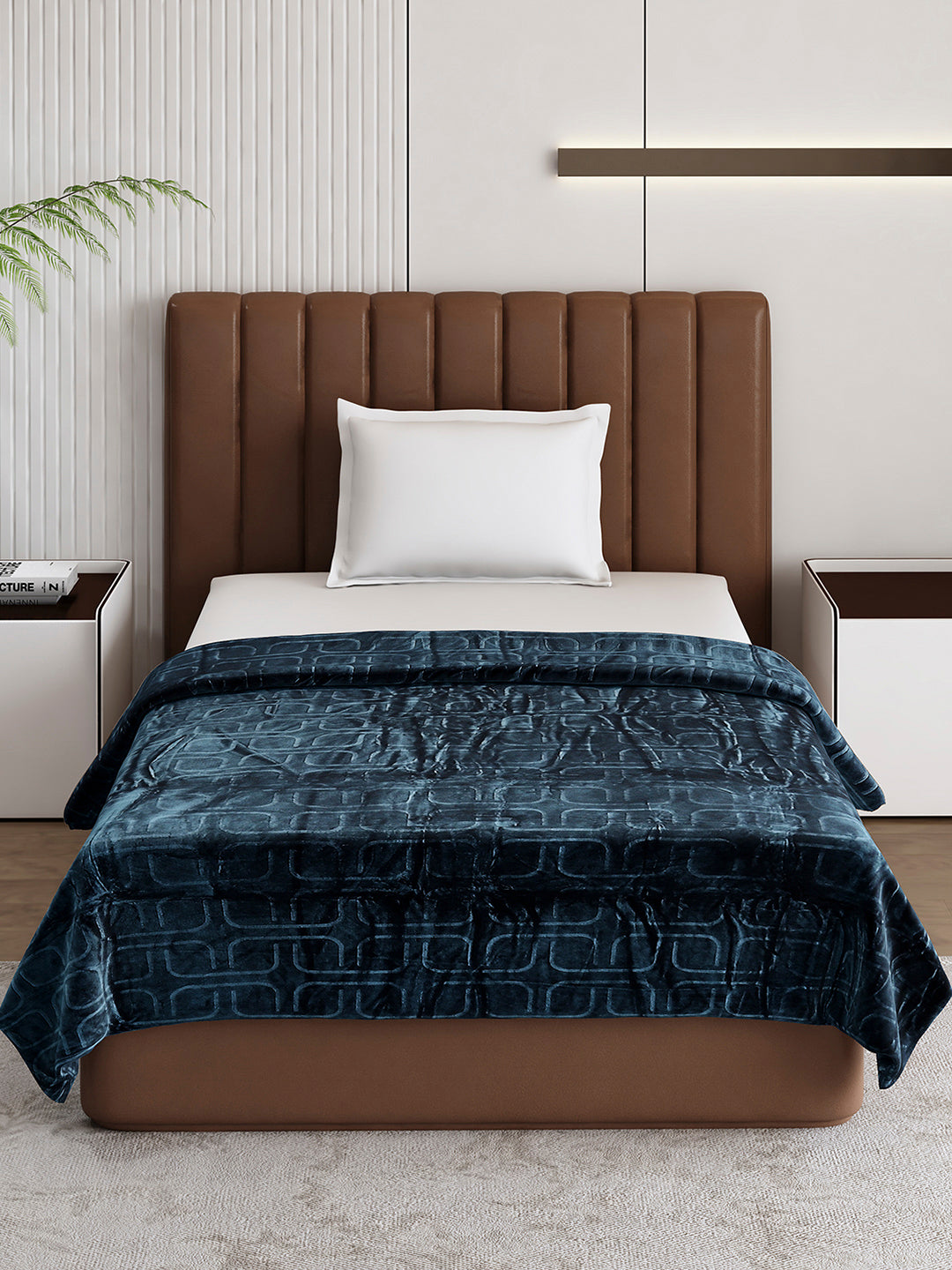 Printed Single Bed 210 GSM Blanket for AC Room - (Terra)