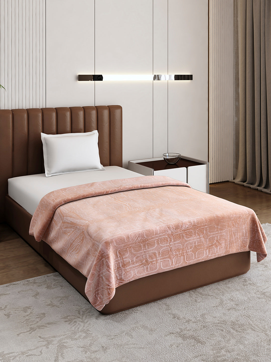 Printed Single Bed 210 GSM Blanket for AC Room - (Terra)