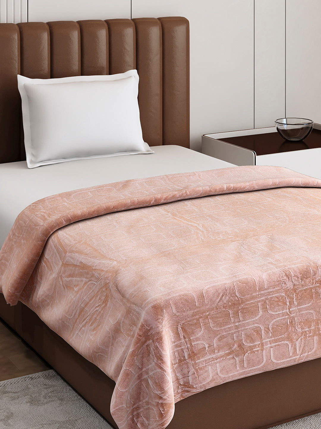 Printed Single Bed 210 GSM Blanket for AC Room - (Terra)