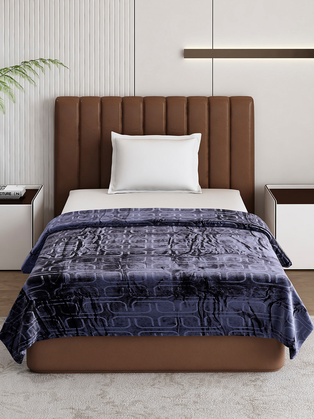 Printed Single Bed 210 GSM Blanket for AC Room - (Terra)